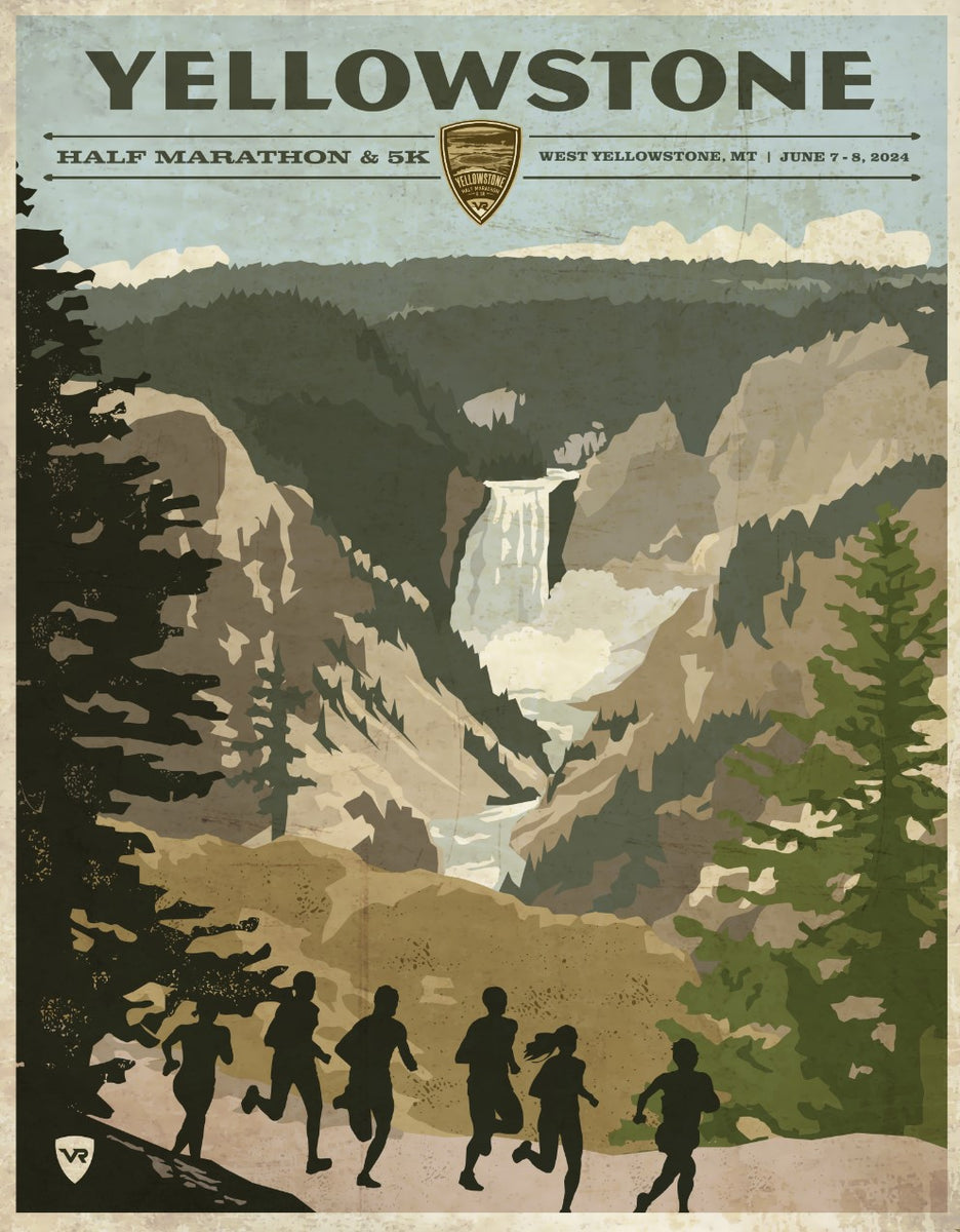 2024 Yellowstone Half & 5K Race Poster Vacation Races Merchandise