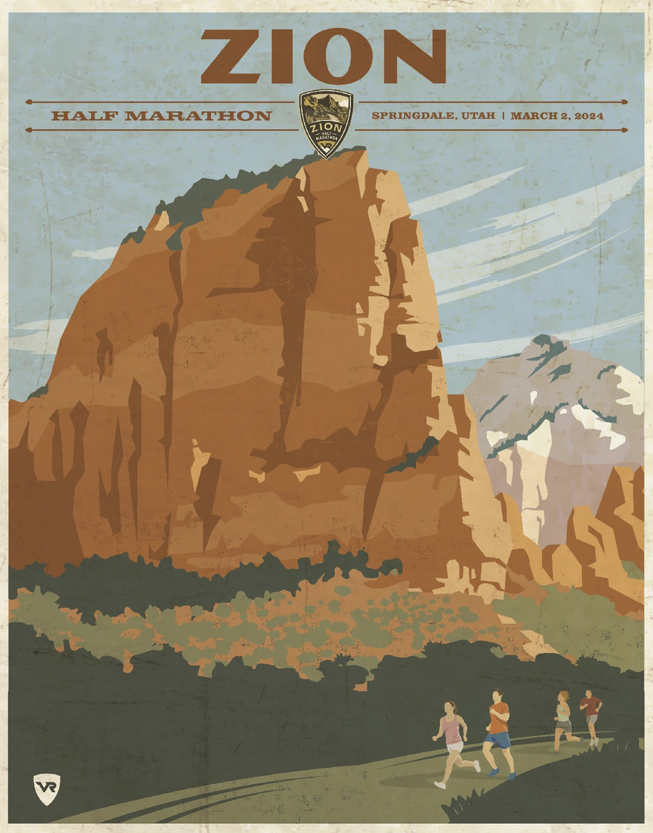 2024 Zion Half Marathon Race Poster Vacation Races Merchandise