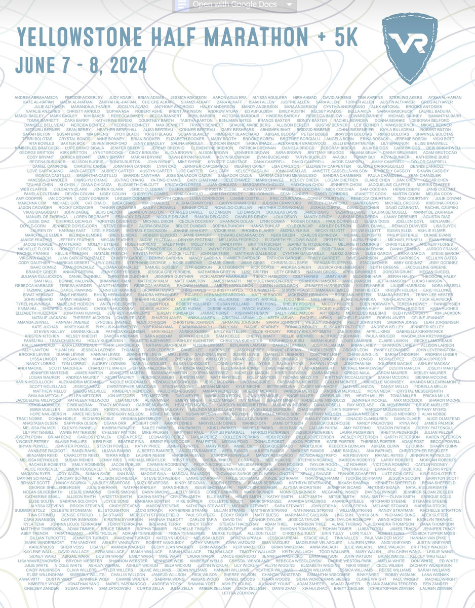 2024 Yellowstone Half & 5K Name Poster Vacation Races Merchandise