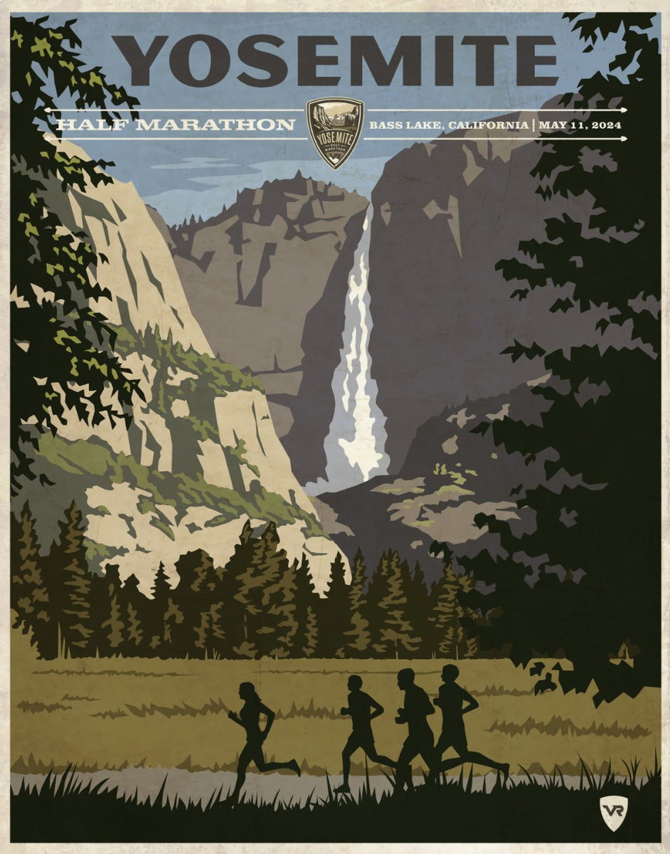 2024 Yosemite Half Marathon Race Poster Vacation Races Merchandise